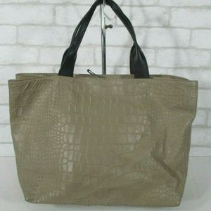 Jil Sander Croc Embossed Italian Leather Tote